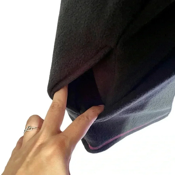 Quacker Factory Rhinestones Pink Zipper Black Fleece Comfy Sweater Women Size L - Picture 6 of 9